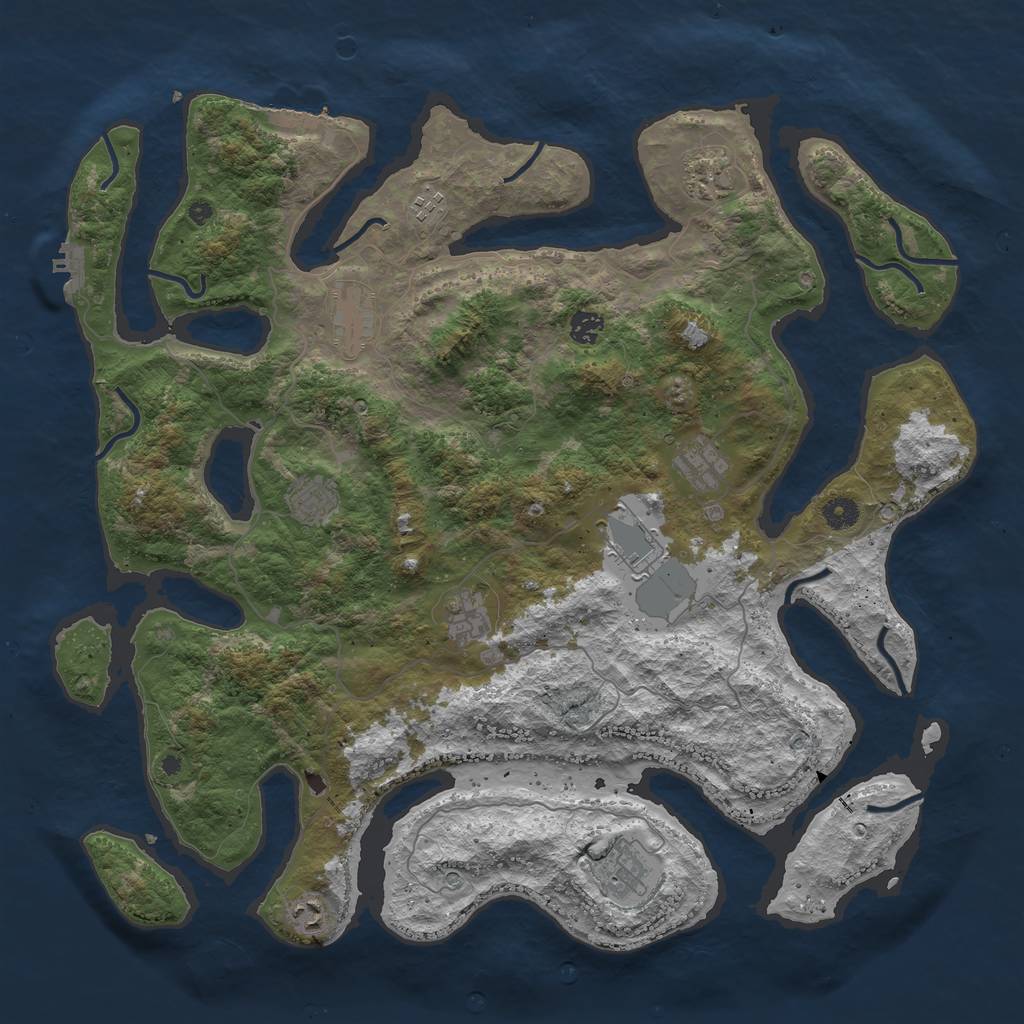 Rust Map: Procedural Map, Size: 4500, Seed: 1431718978, 15 Monuments