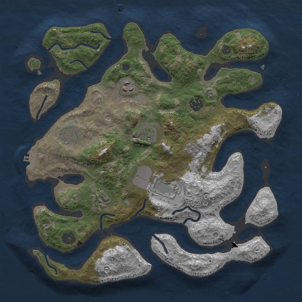 Rust Map: Procedural Map, Size: 3500, Seed: 563093937, 11 Monuments