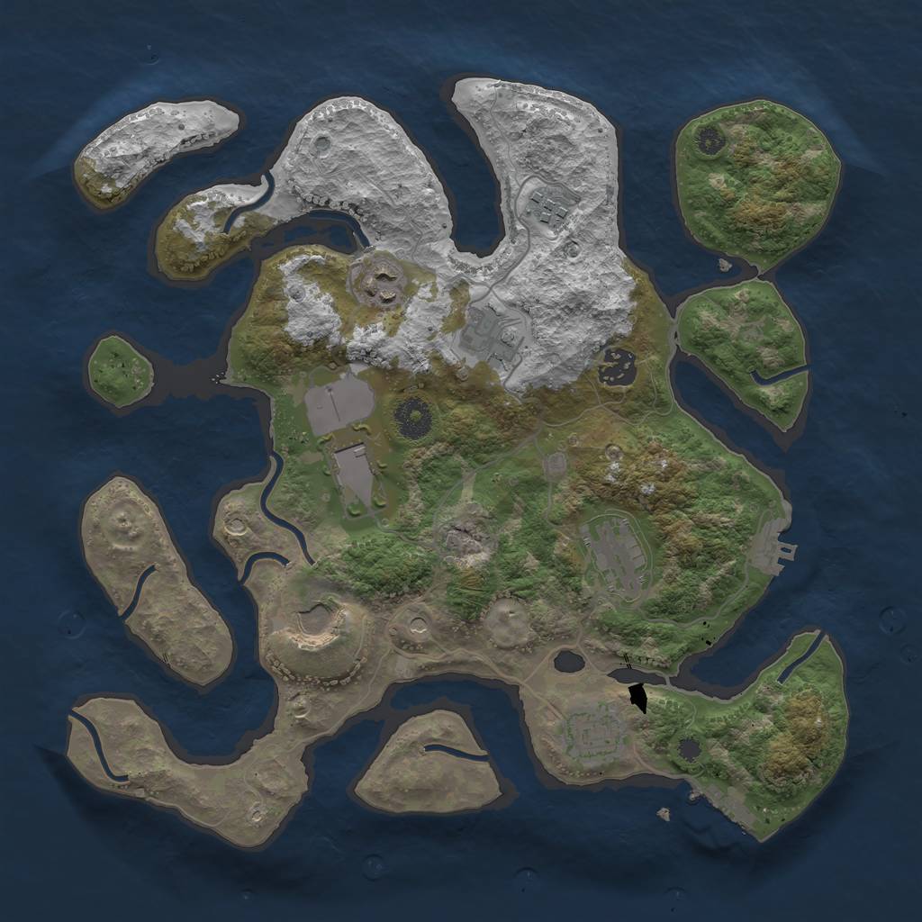 Rust Map: Procedural Map, Size: 3500, Seed: 1667708949, 13 Monuments