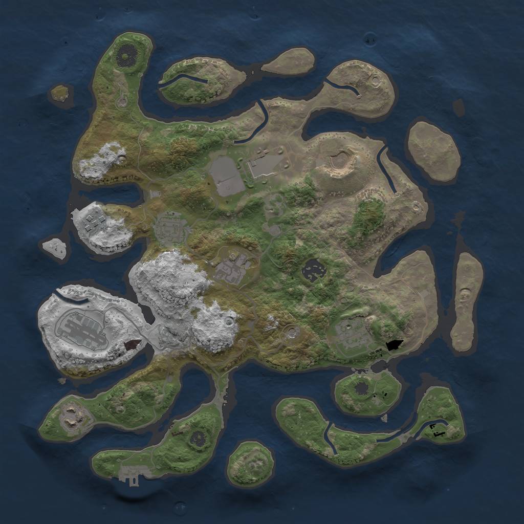 Rust Map: Procedural Map, Size: 3500, Seed: 578483, 13 Monuments