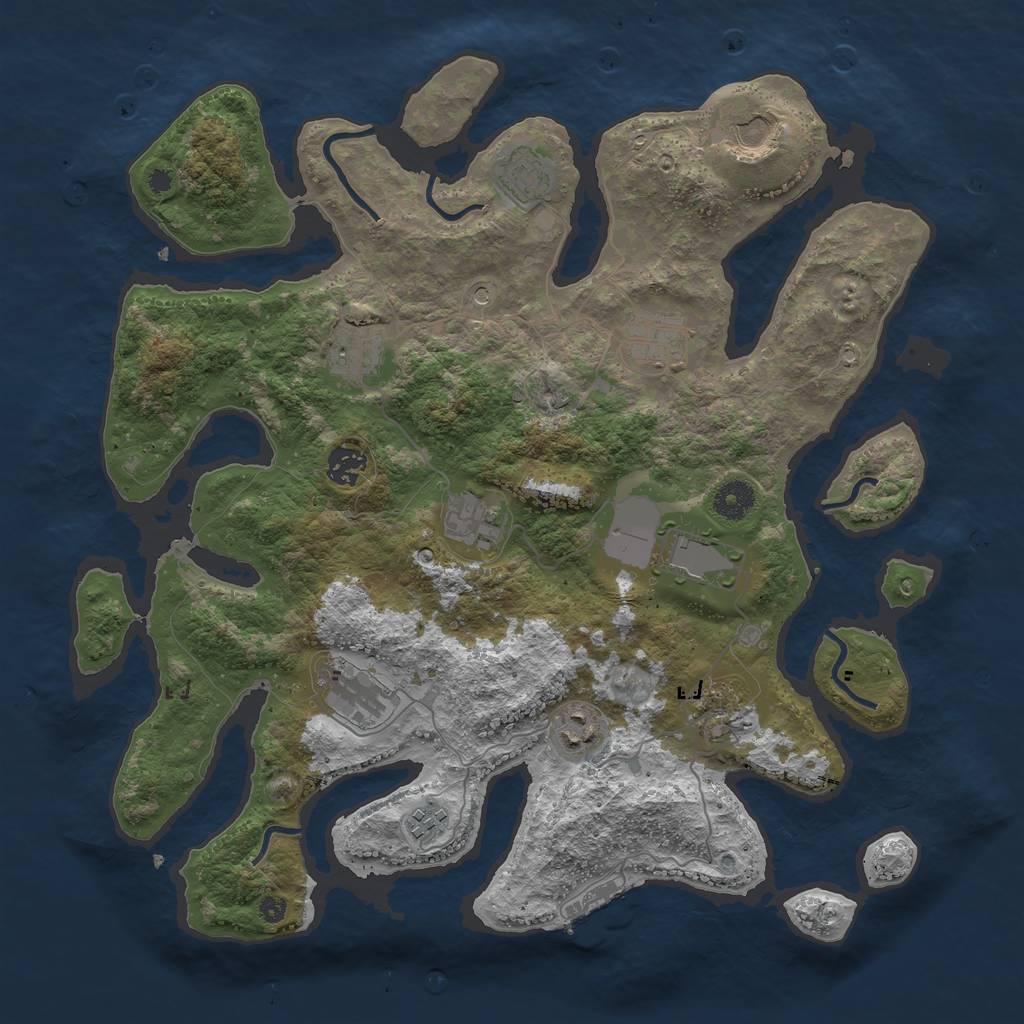 Rust Map: Procedural Map, Size: 3900, Seed: 13392, 15 Monuments