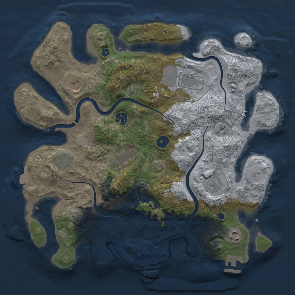 Rust Map: Procedural Map, Size: 3700, Seed: 325568350, 14 Monuments