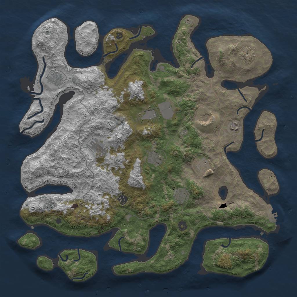Rust Map: Procedural Map, Size: 4500, Seed: 120210701, 15 Monuments