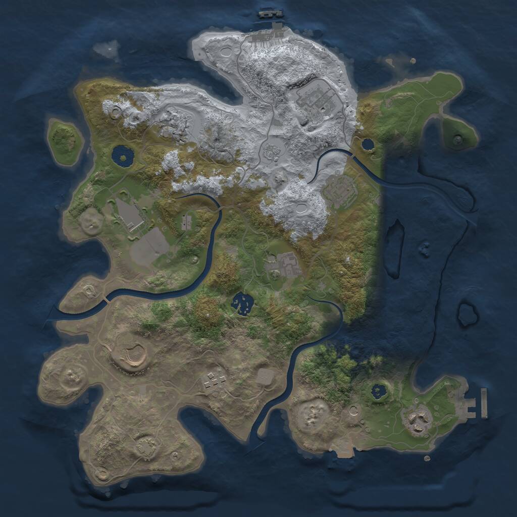 Rust Map: Procedural Map, Size: 3500, Seed: 689934, 15 Monuments