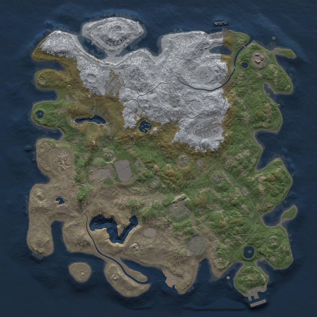 Rust Map: Procedural Map, Size: 4000, Seed: 213523, 15 Monuments