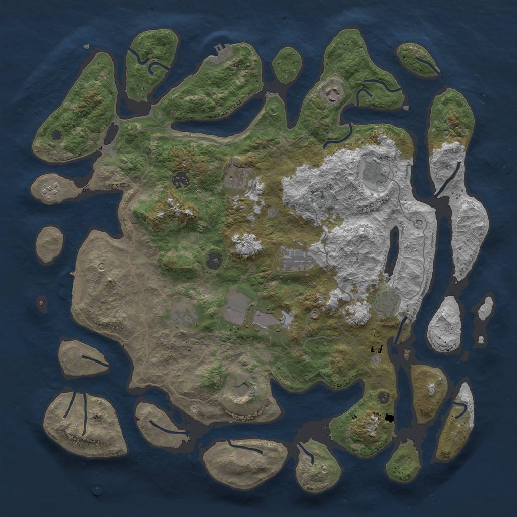 Rust Map: Procedural Map, Size: 4500, Seed: 5218245, 15 Monuments