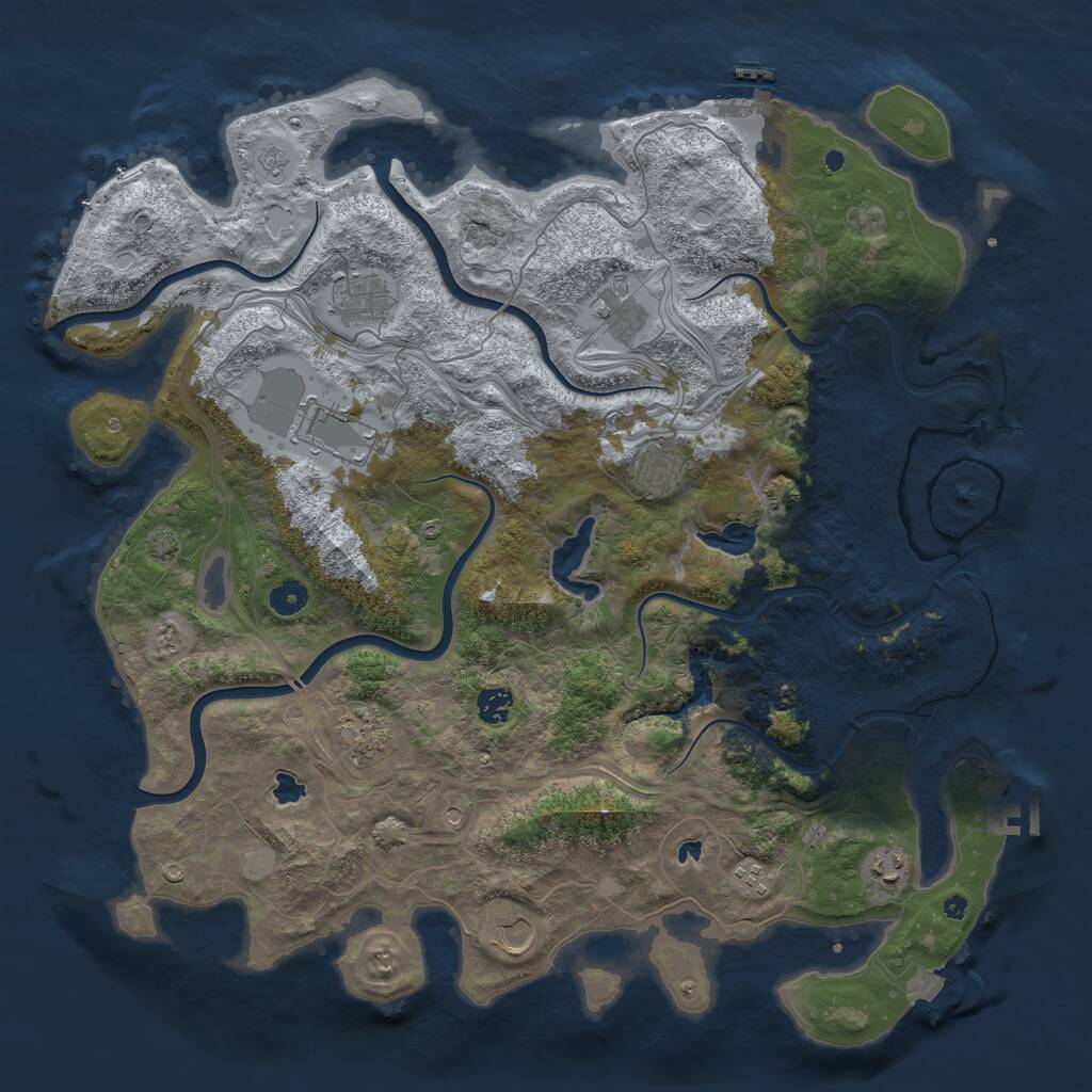 Rust Map: Procedural Map, Size: 4500, Seed: 2054875705, 15 Monuments