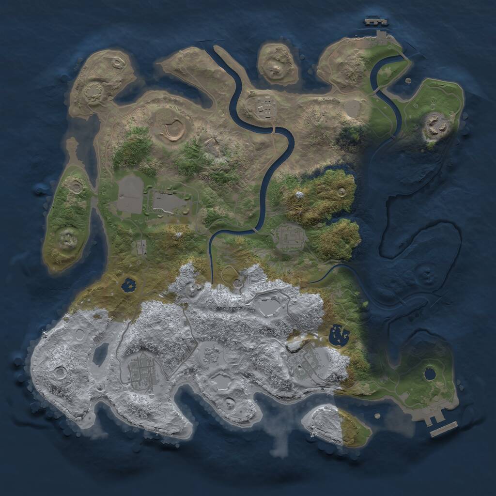 Rust Map: Procedural Map, Size: 3500, Seed: 356903, 14 Monuments