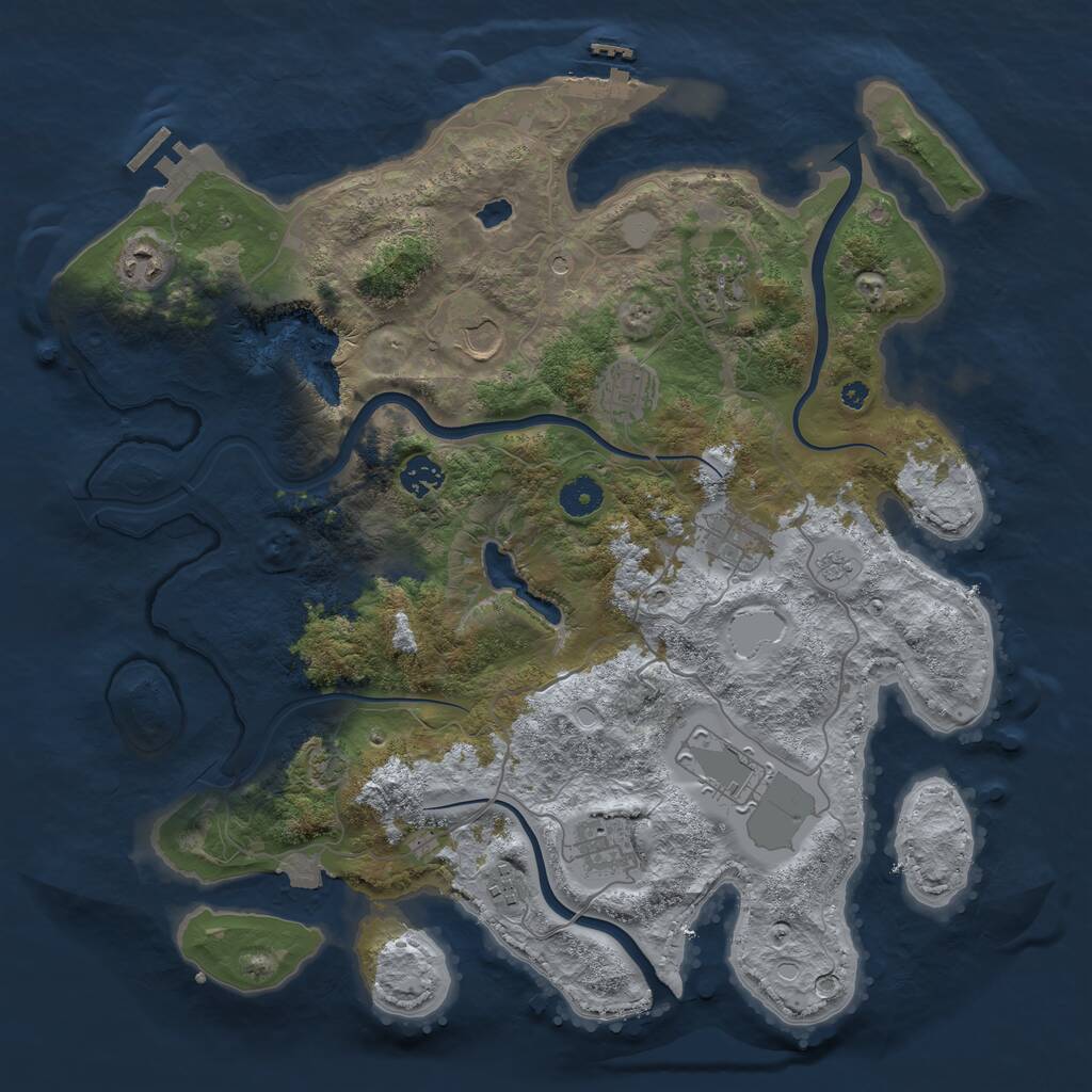 Rust Map: Procedural Map, Size: 4000, Seed: 8989889, 15 Monuments