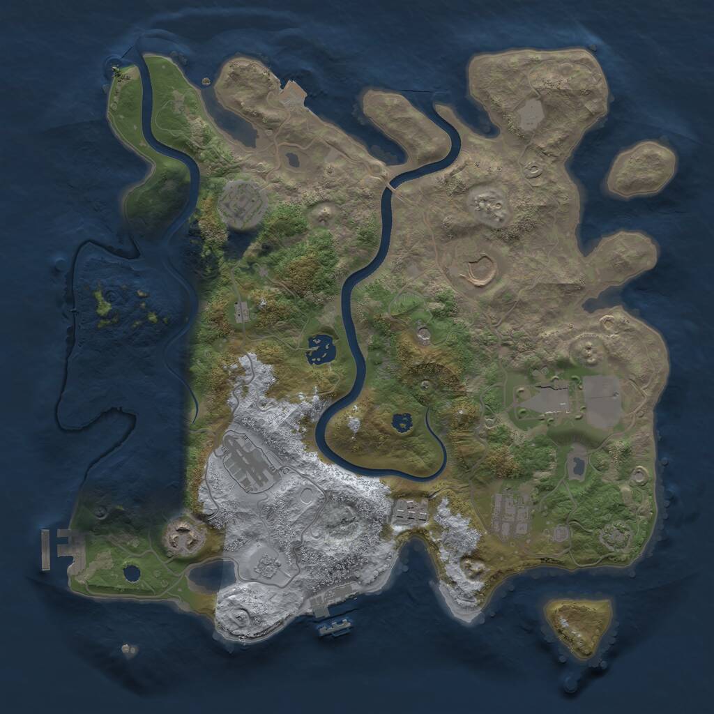 Rust Map: Procedural Map, Size: 3500, Seed: 79203, 14 Monuments