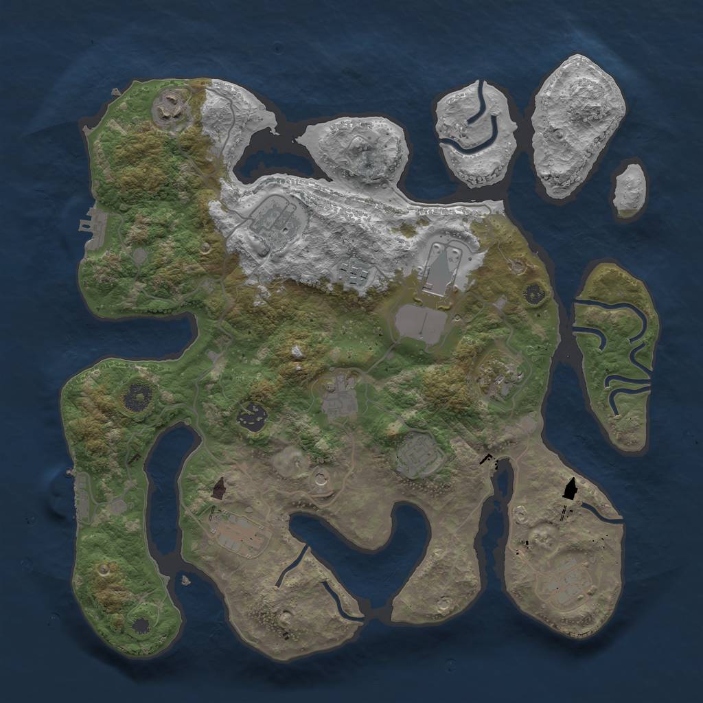 Rust Map: Procedural Map, Size: 3700, Seed: 359448937, 15 Monuments