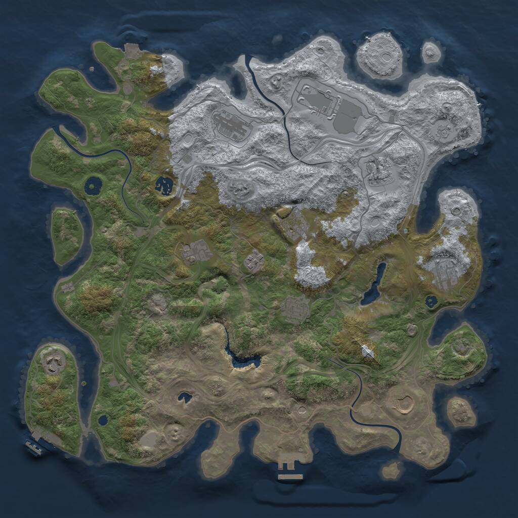 Rust Map: Procedural Map, Size: 4250, Seed: 22612, 17 Monuments