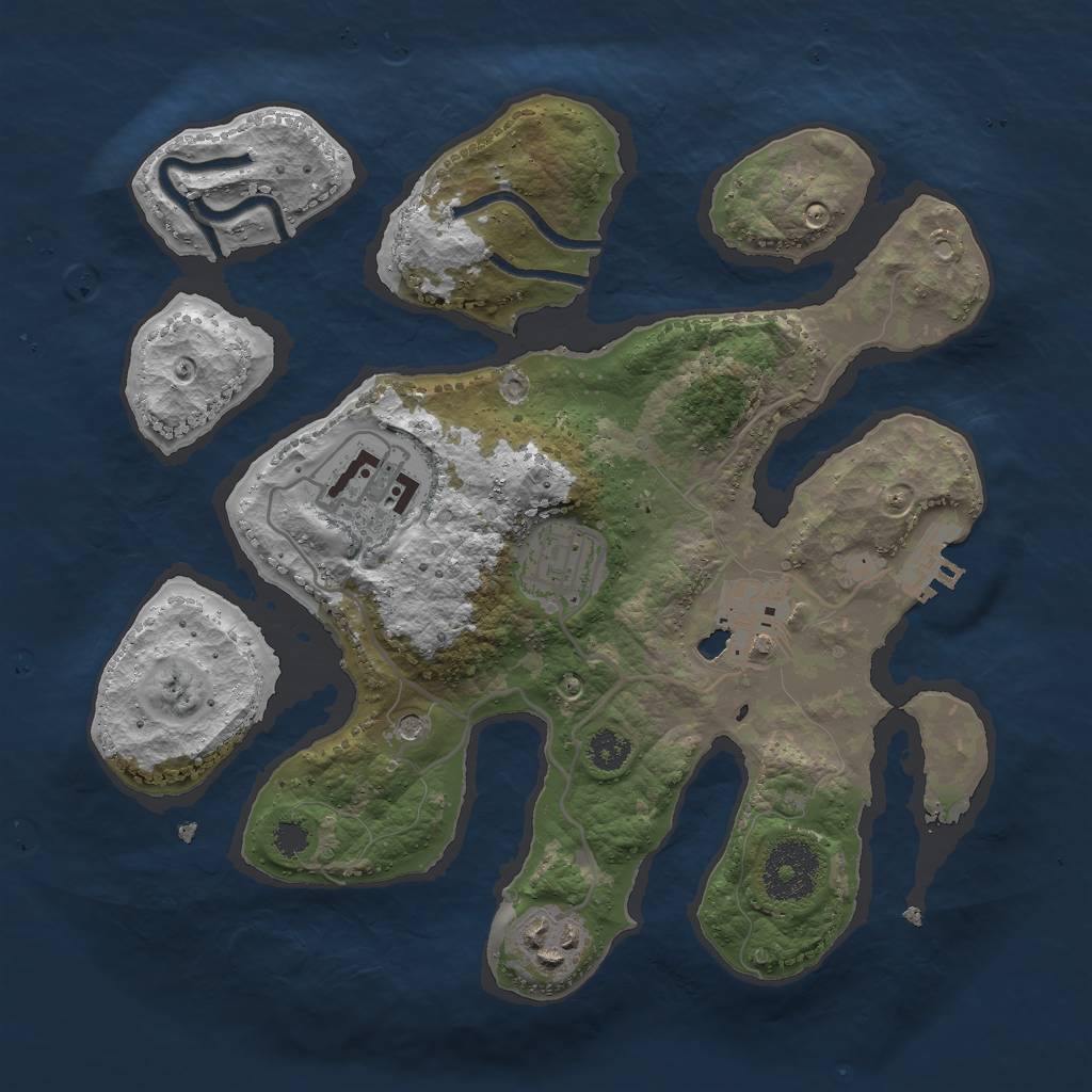 Rust Map: Procedural Map, Size: 2800, Seed: 2008990, 8 Monuments