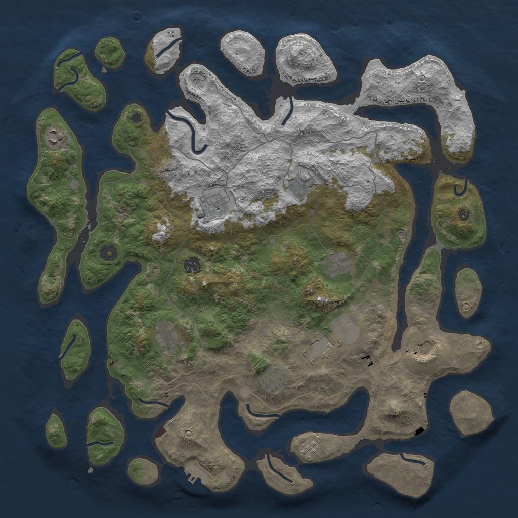 Rust Map: Procedural Map, Size: 4500, Seed: 6977, 14 Monuments