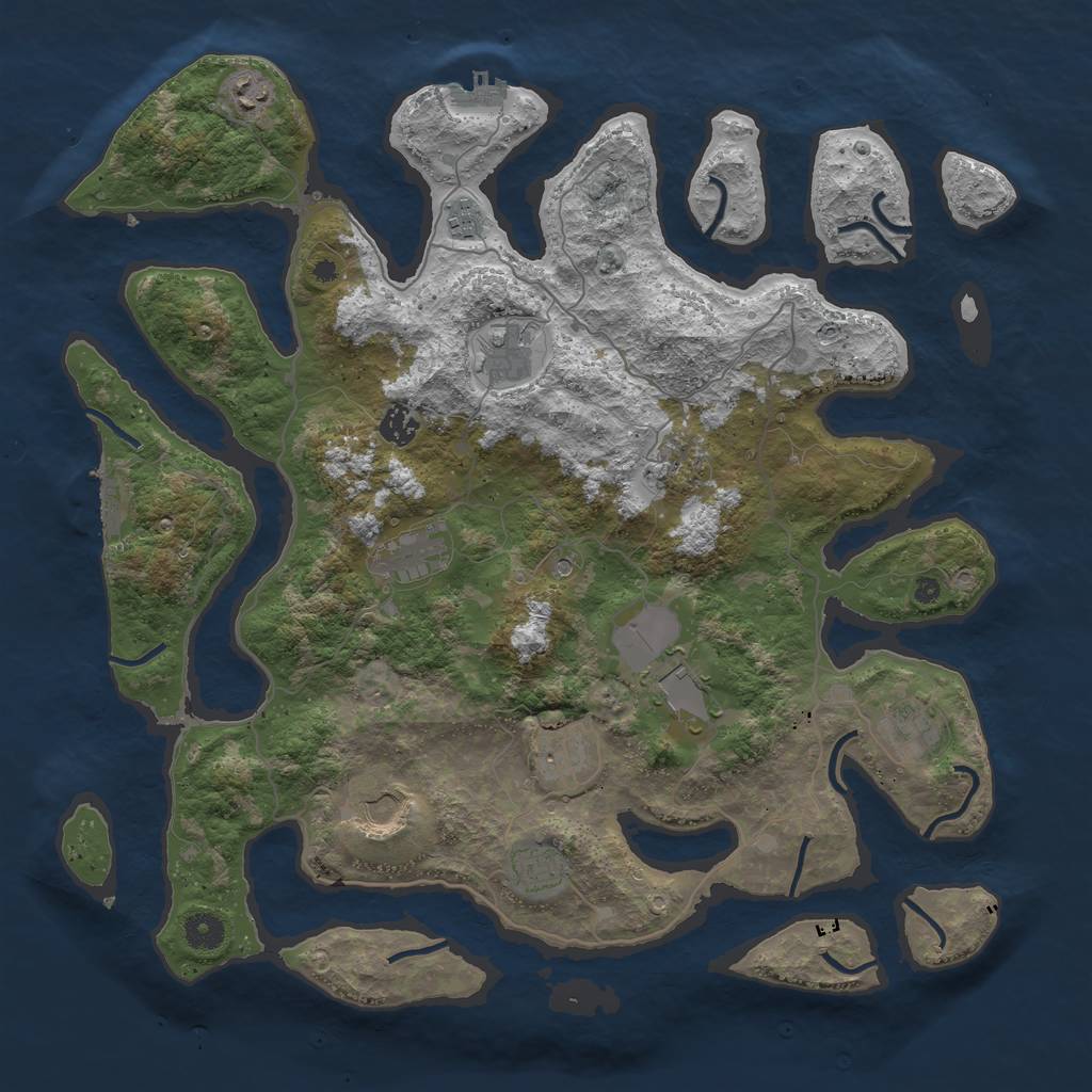 Rust Map: Procedural Map, Size: 4250, Seed: 1984575338, 16 Monuments