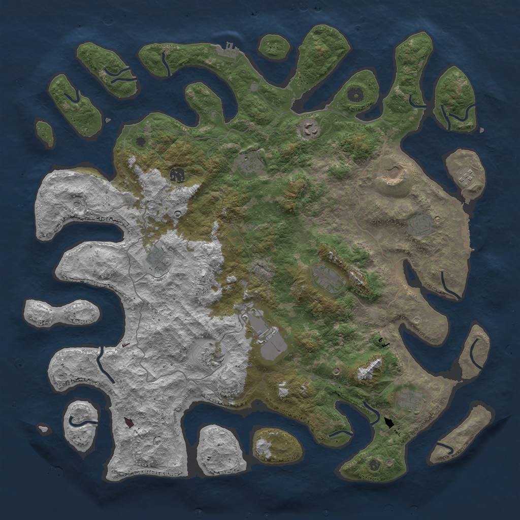 Rust Map: Procedural Map, Size: 5000, Seed: 2142154, 16 Monuments