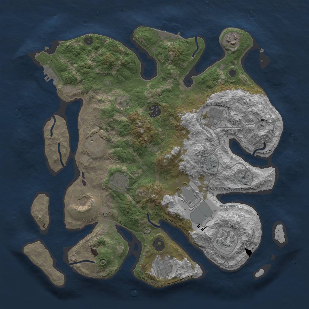 Rust Map: Procedural Map, Size: 3700, Seed: 1639972878, 15 Monuments