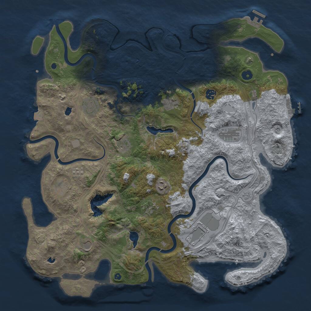 Rust Map: Procedural Map, Size: 4500, Seed: 1328875711, 17 Monuments