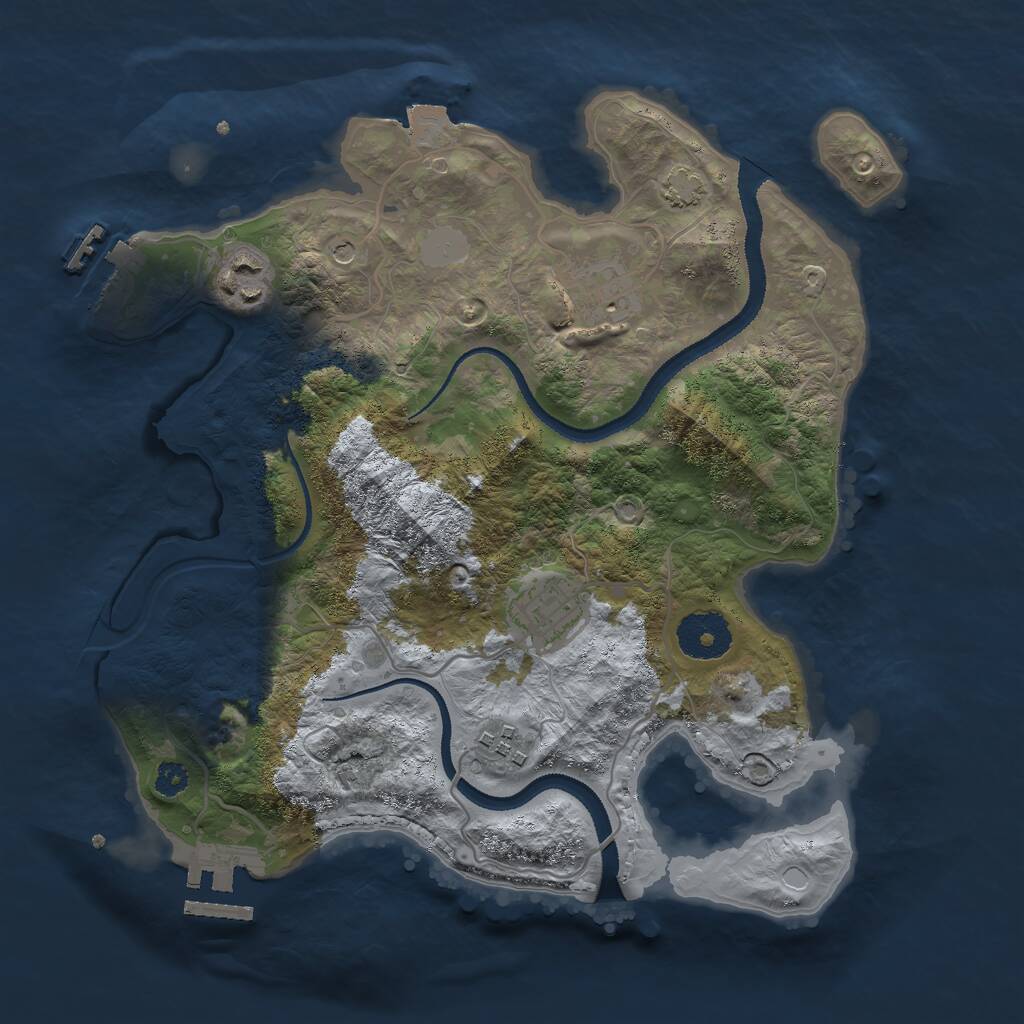 Rust Map: Procedural Map, Size: 3000, Seed: 3141599, 9 Monuments