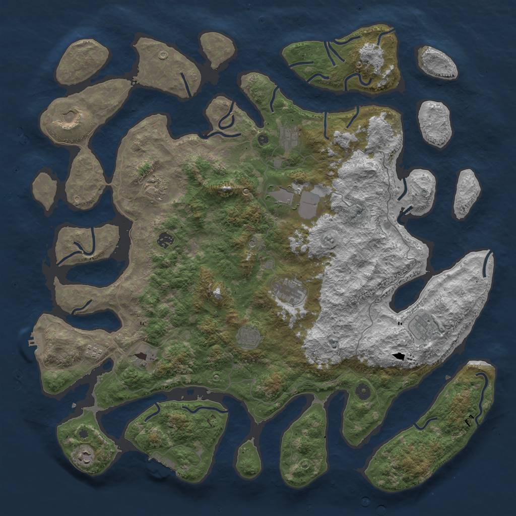 Rust Map: Procedural Map, Size: 5000, Seed: 161561326, 16 Monuments