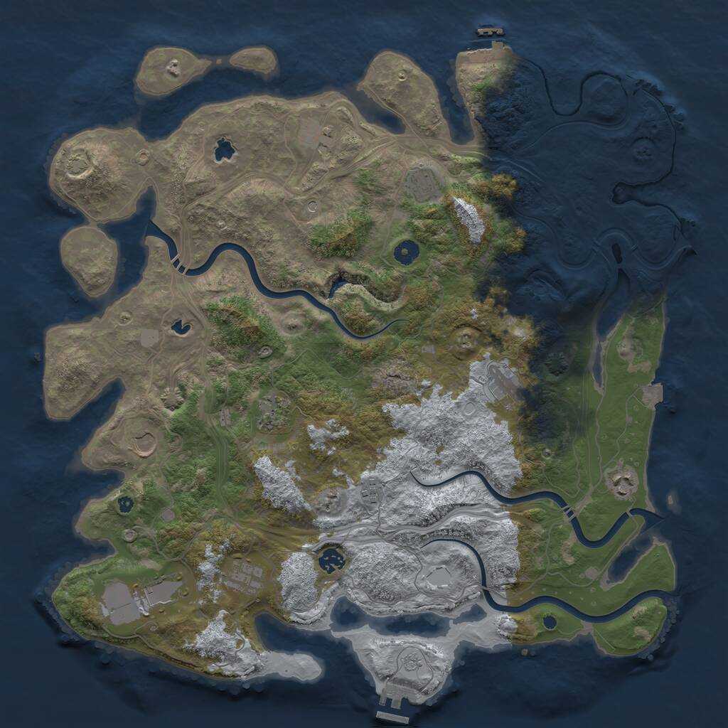 Rust Map: Procedural Map, Size: 4500, Seed: 1936254708, 16 Monuments