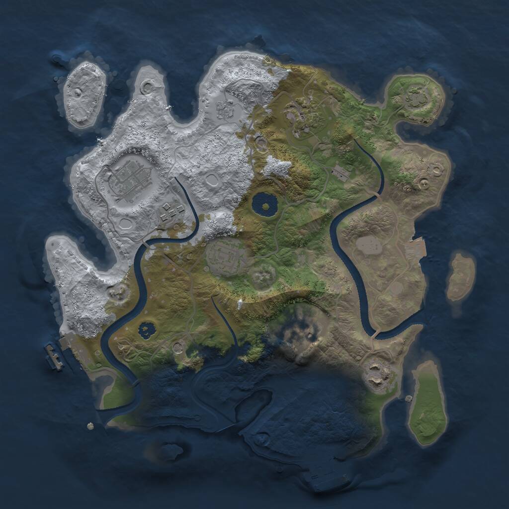 Rust Map: Procedural Map, Size: 3000, Seed: 23674564, 12 Monuments