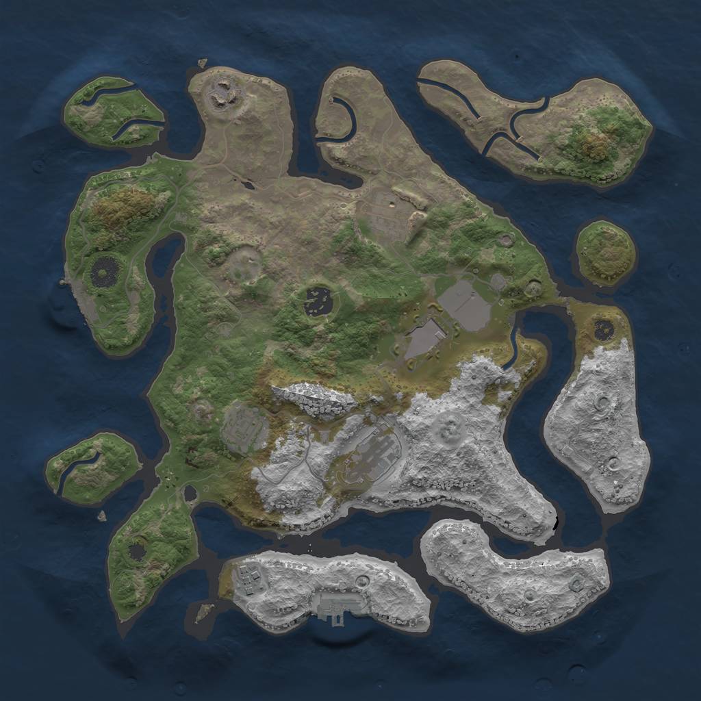 Rust Map: Procedural Map, Size: 3500, Seed: 27164, 11 Monuments