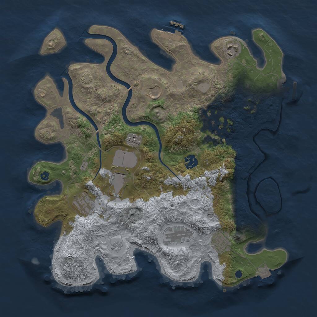 Rust Map: Procedural Map, Size: 3510, Seed: 9955498, 15 Monuments