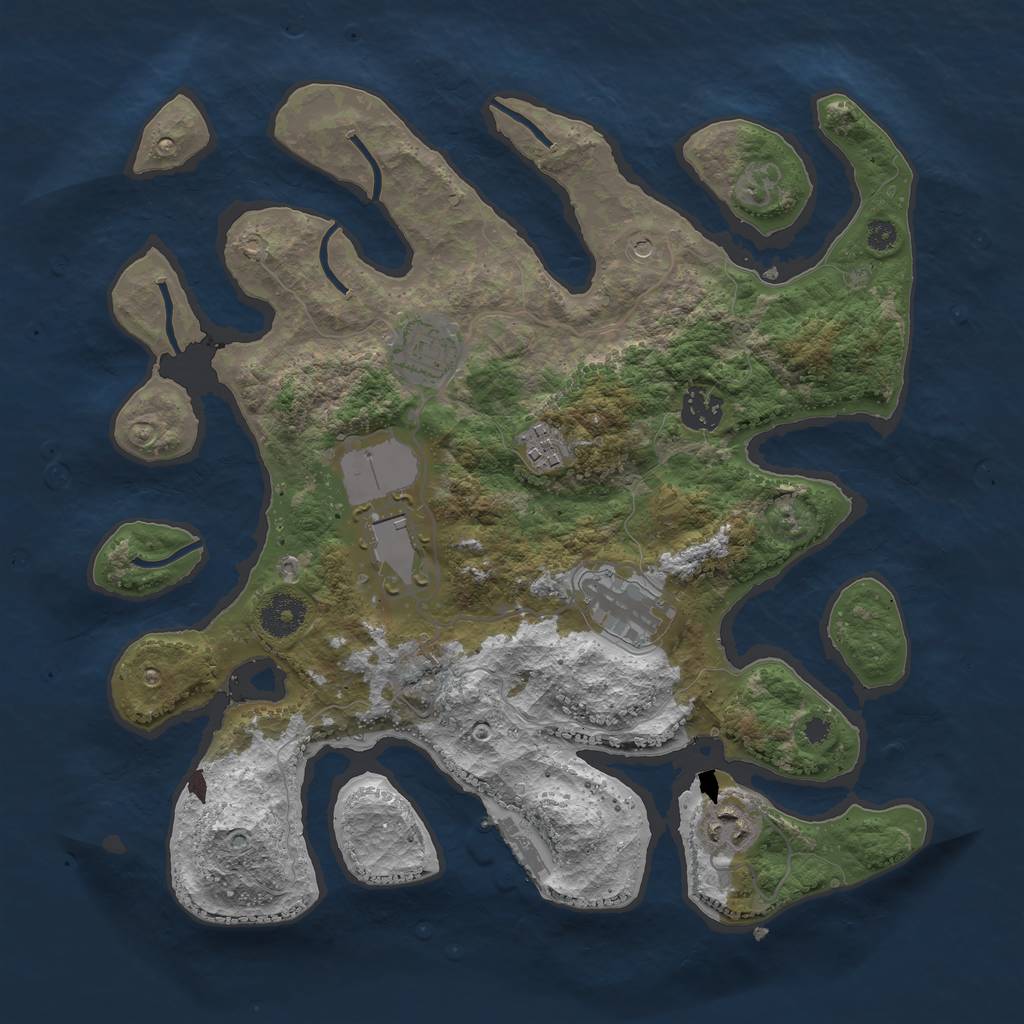 Rust Map: Procedural Map, Size: 3510, Seed: 9955498, 10 Monuments