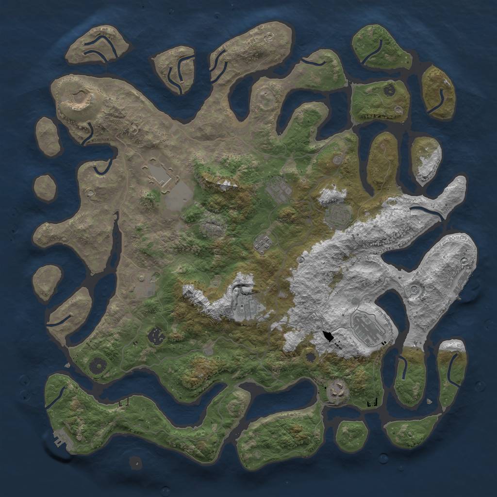 Rust Map: Procedural Map, Size: 4500, Seed: 970152709, 15 Monuments