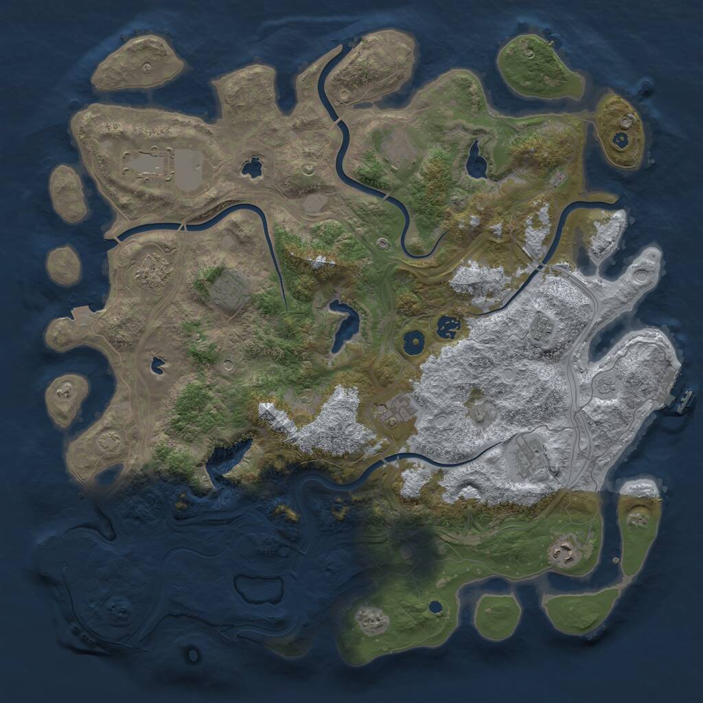 Rust Map: Procedural Map, Size: 4500, Seed: 970152709, 15 Monuments