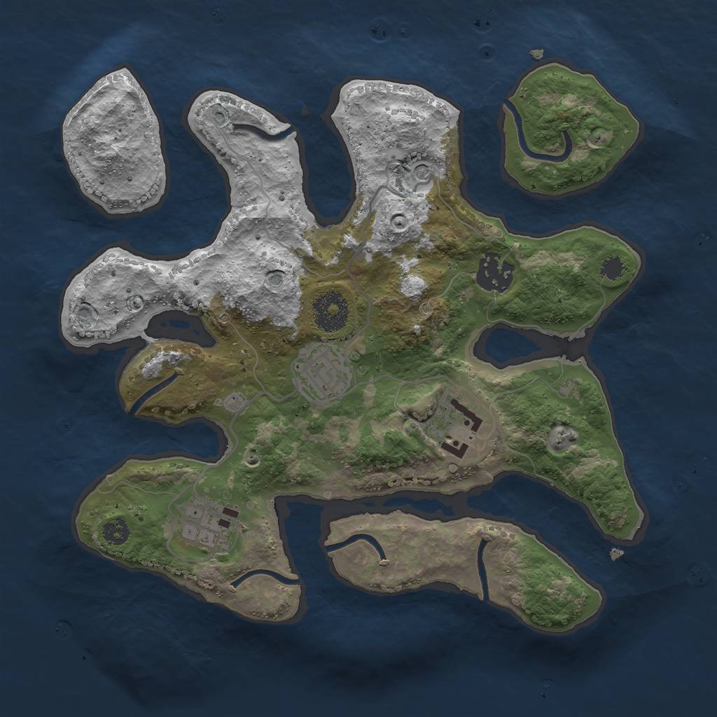 Rust Map: Procedural Map, Size: 2800, Seed: 4234567, 7 Monuments