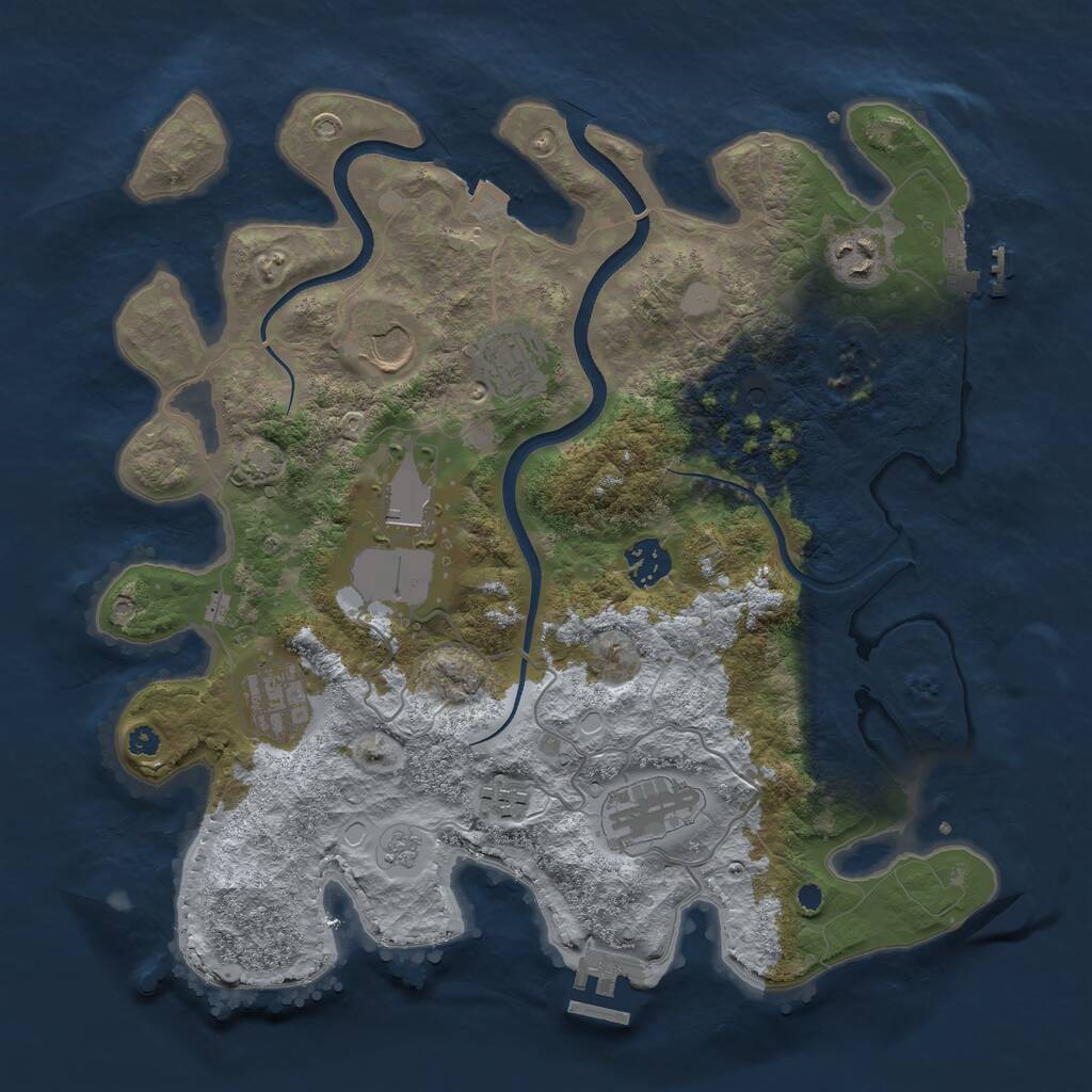 Rust Map: Procedural Map, Size: 3560, Seed: 9955498, 14 Monuments