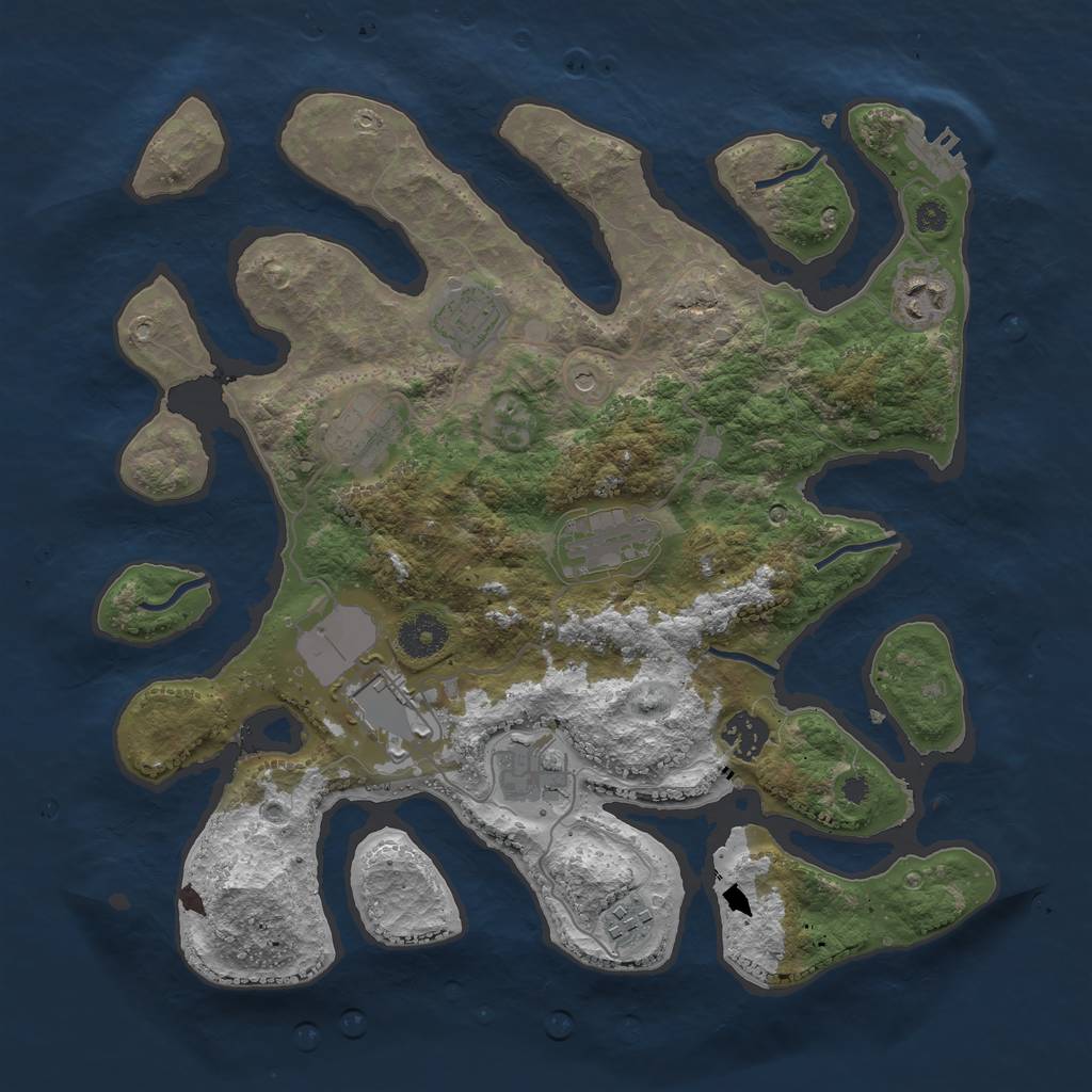 Rust Map: Procedural Map, Size: 3560, Seed: 9955498, 12 Monuments