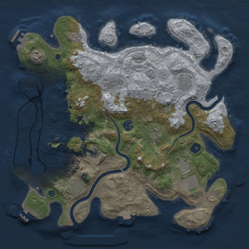 Rust Map: Procedural Map, Size: 3700, Seed: 931535089, 15 Monuments
