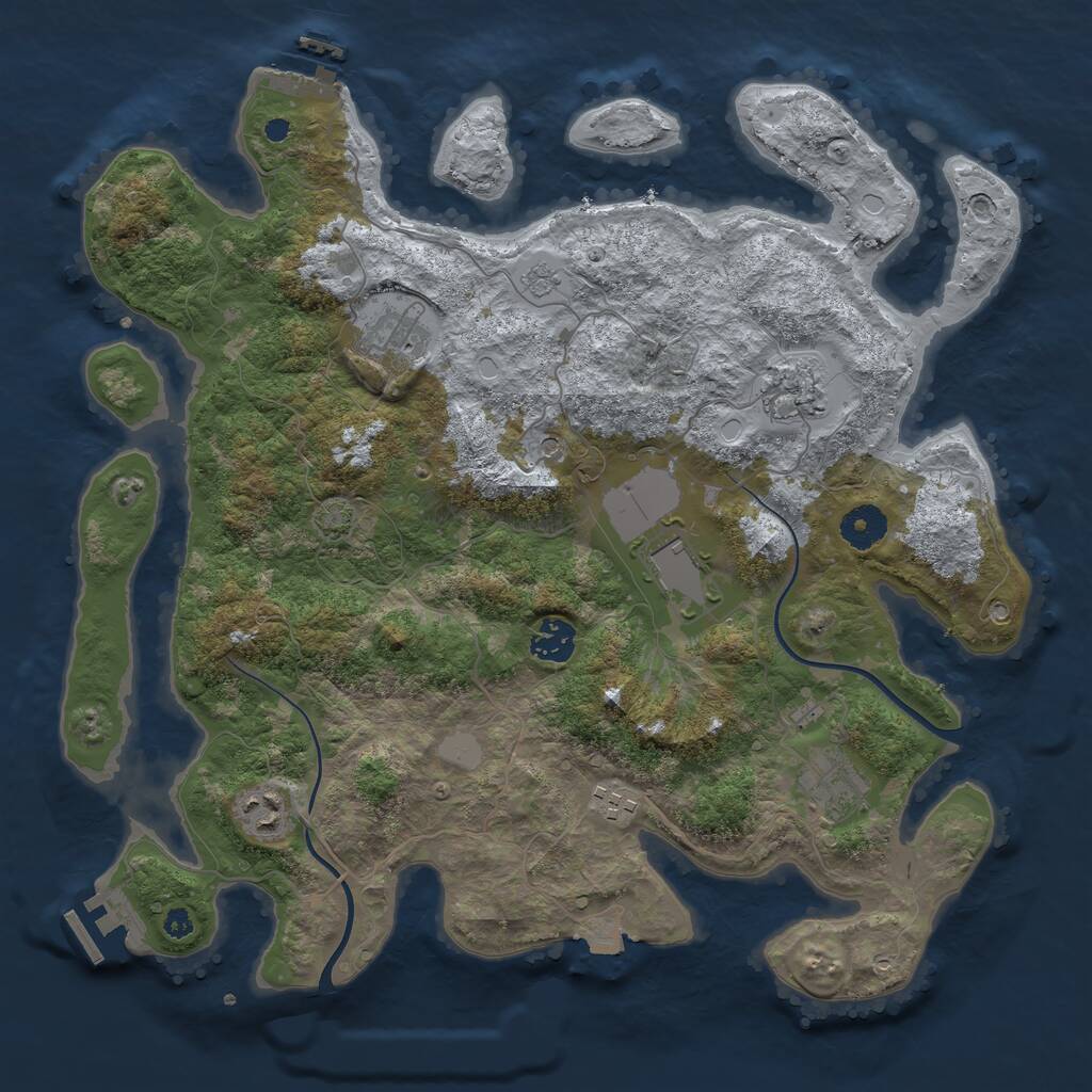 Rust Map: Procedural Map, Size: 3700, Seed: 931535089, 13 Monuments