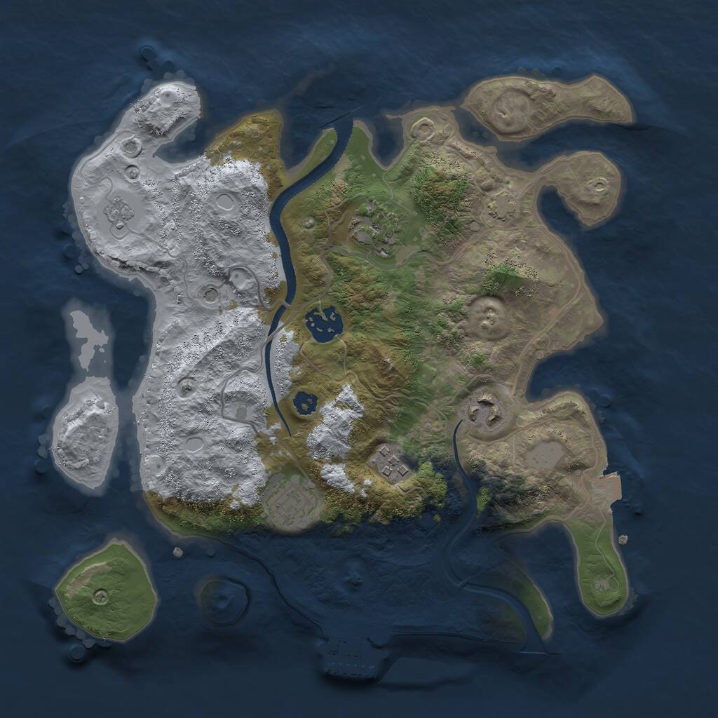 Rust Map: Procedural Map, Size: 3000, Seed: 1760722633, 10 Monuments