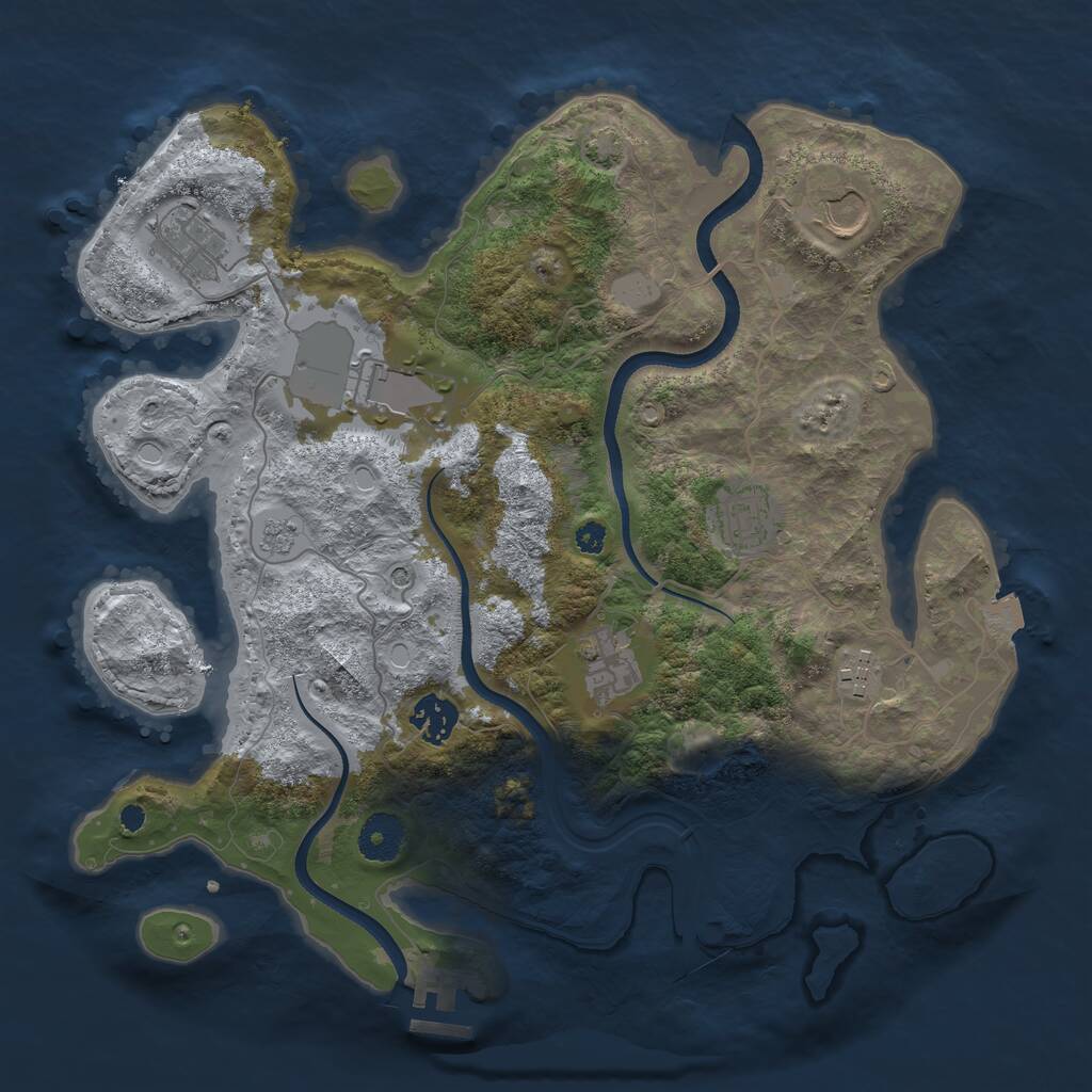 Rust Map: Procedural Map, Size: 3500, Seed: 51500808, 12 Monuments