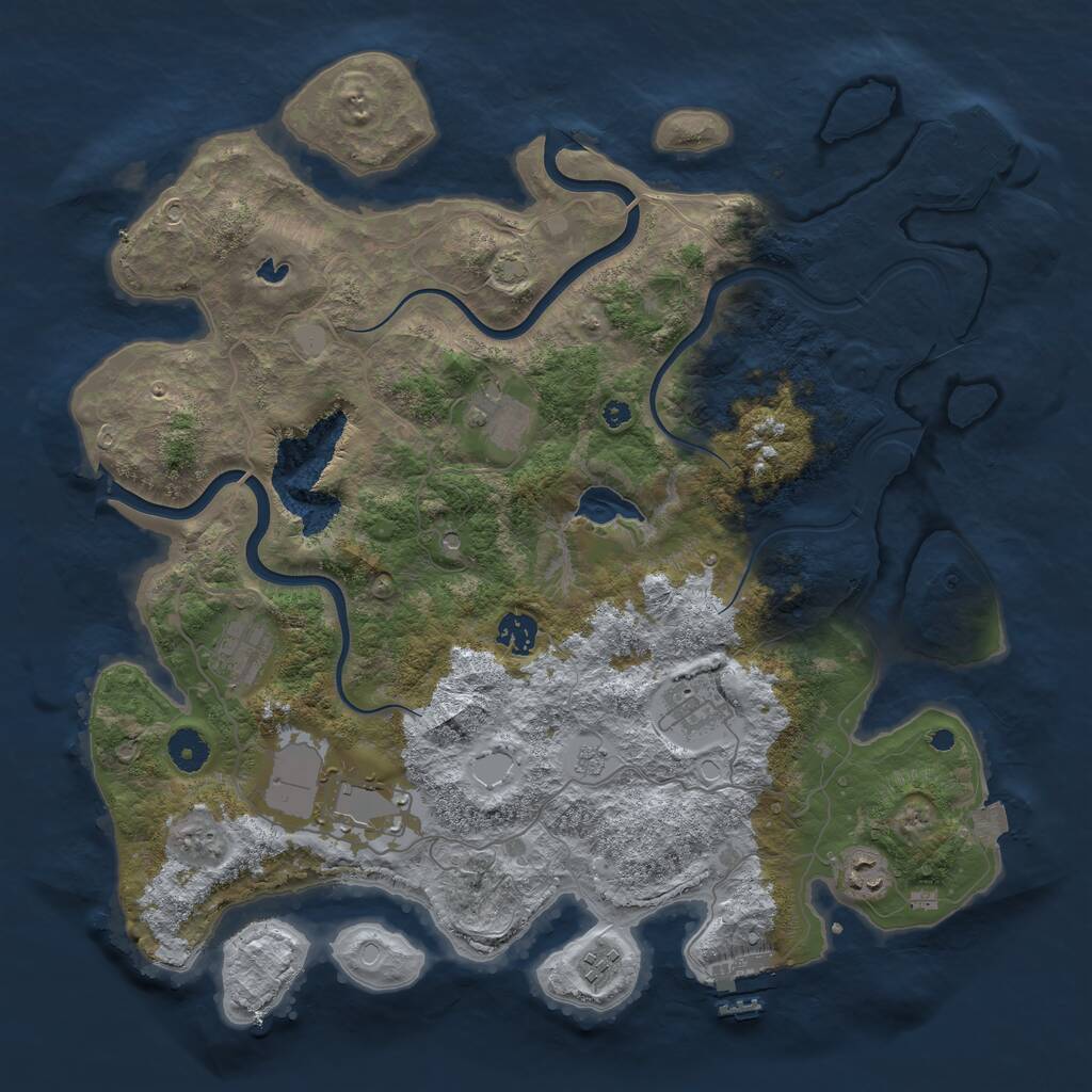 Rust Map: Procedural Map, Size: 4000, Seed: 541946501, 13 Monuments