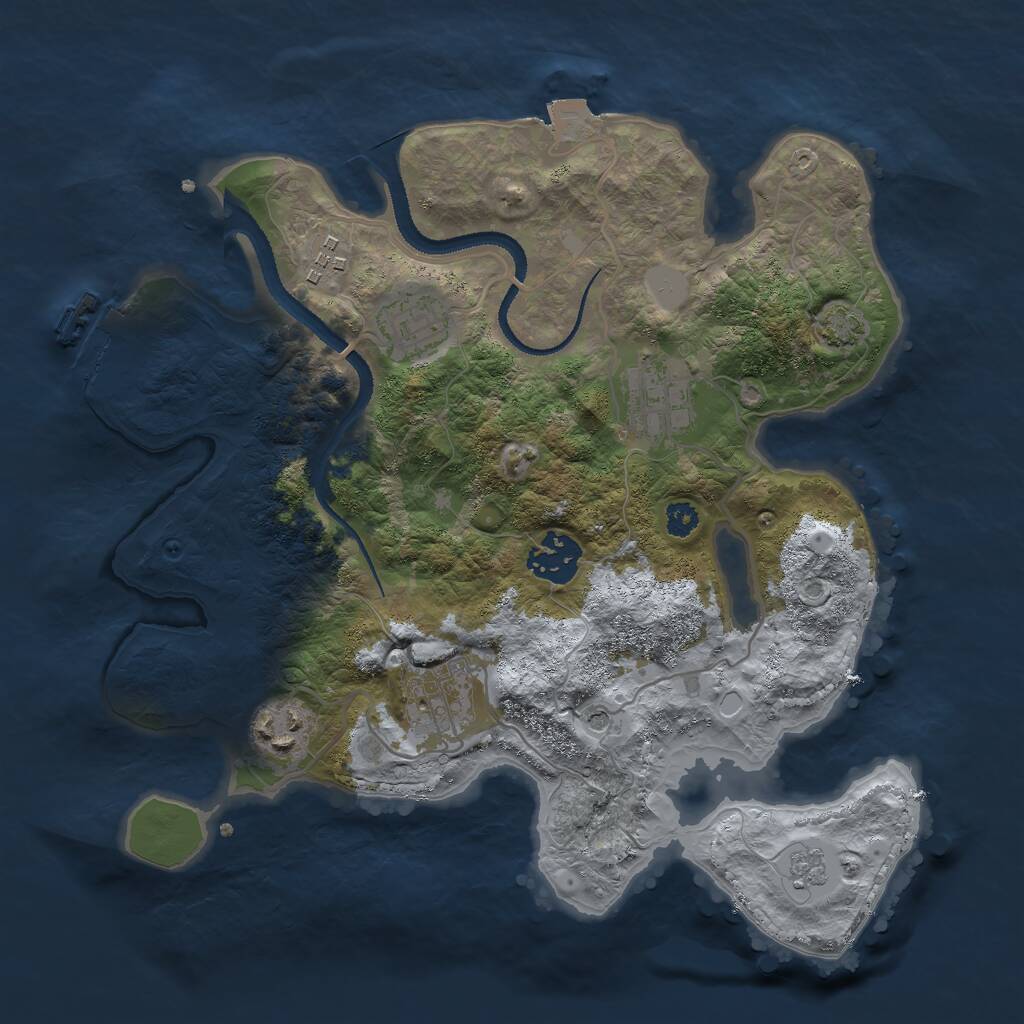 Rust Map: Procedural Map, Size: 3000, Seed: 1505405448, 11 Monuments