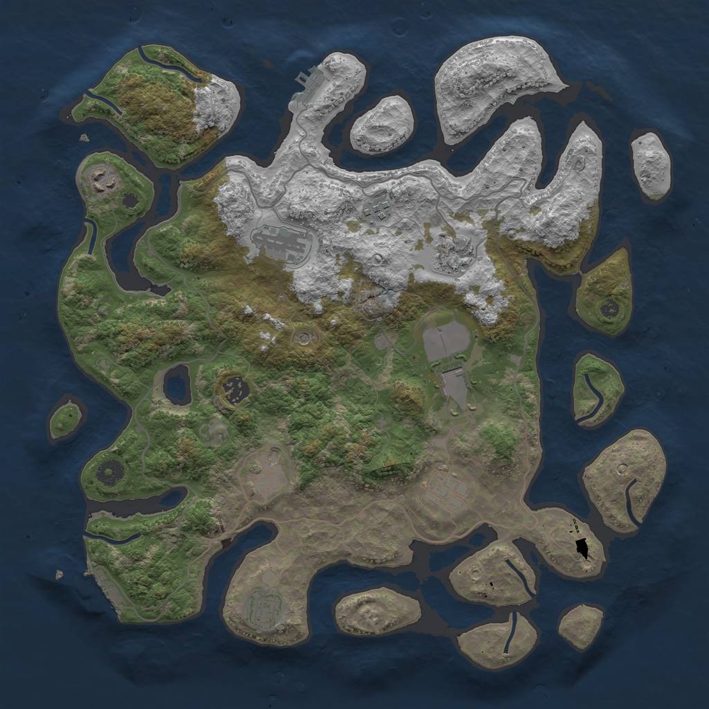 Rust Map: Procedural Map, Size: 4000, Seed: 1560761794, 14 Monuments