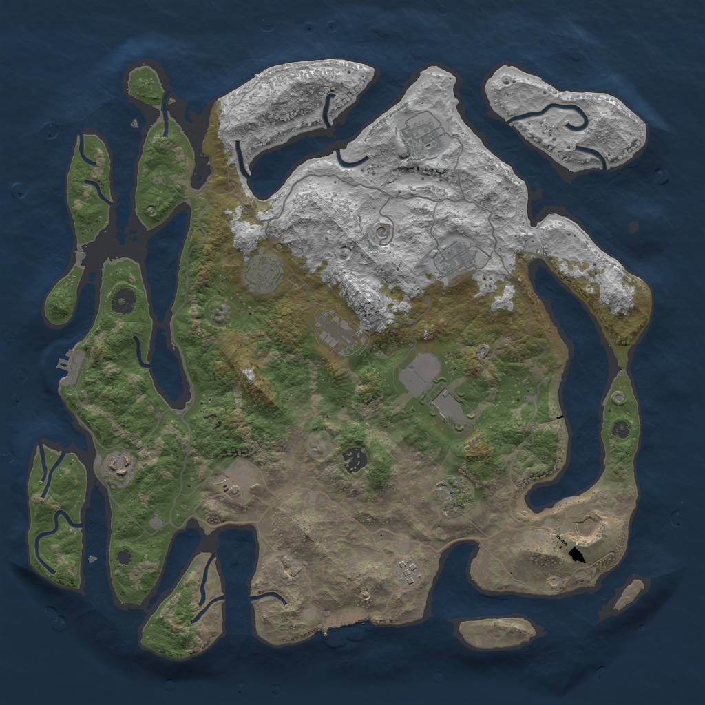 Rust Map: Procedural Map, Size: 4300, Seed: 1931001982, 16 Monuments