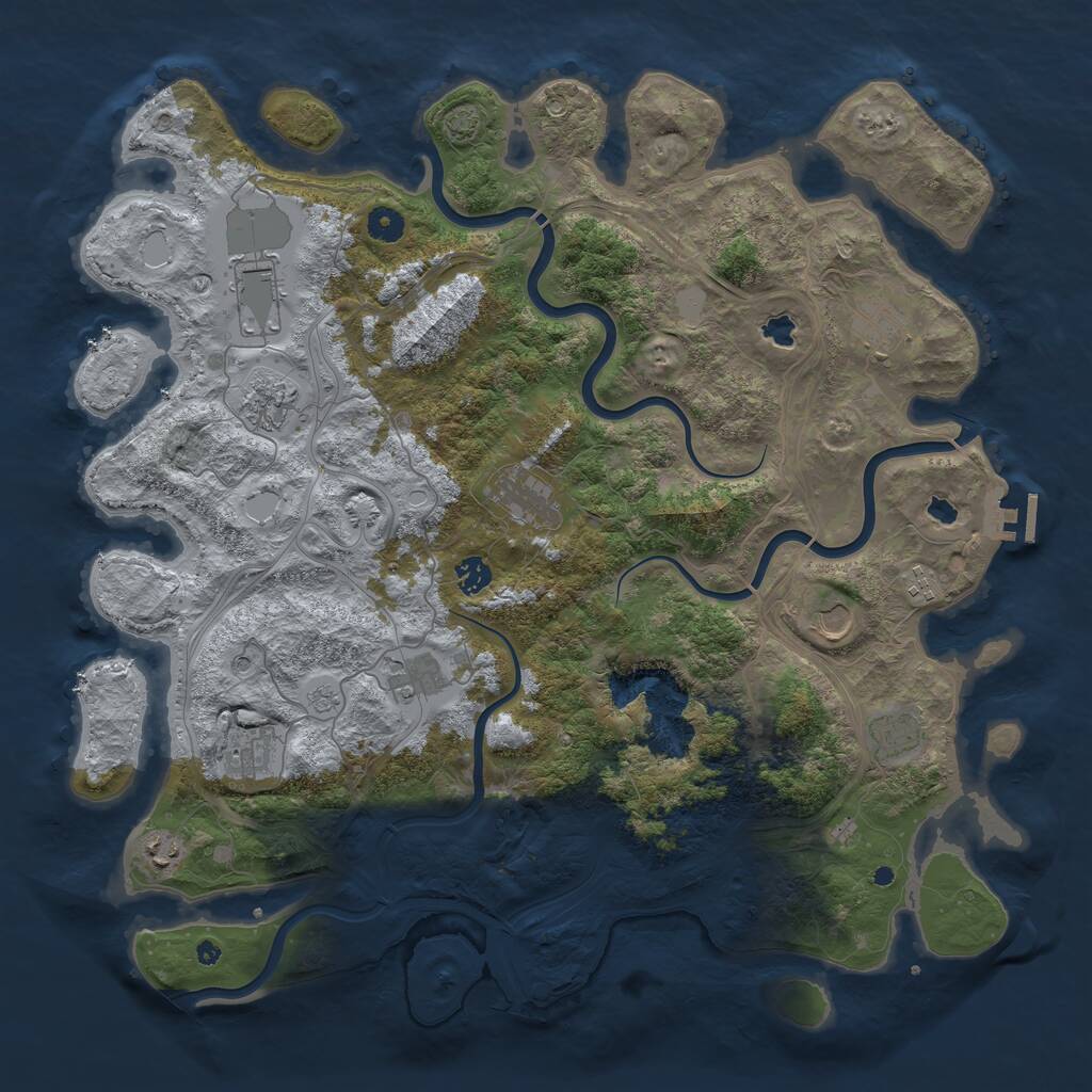Rust Map: Procedural Map, Size: 4500, Seed: 1583655541, 16 Monuments