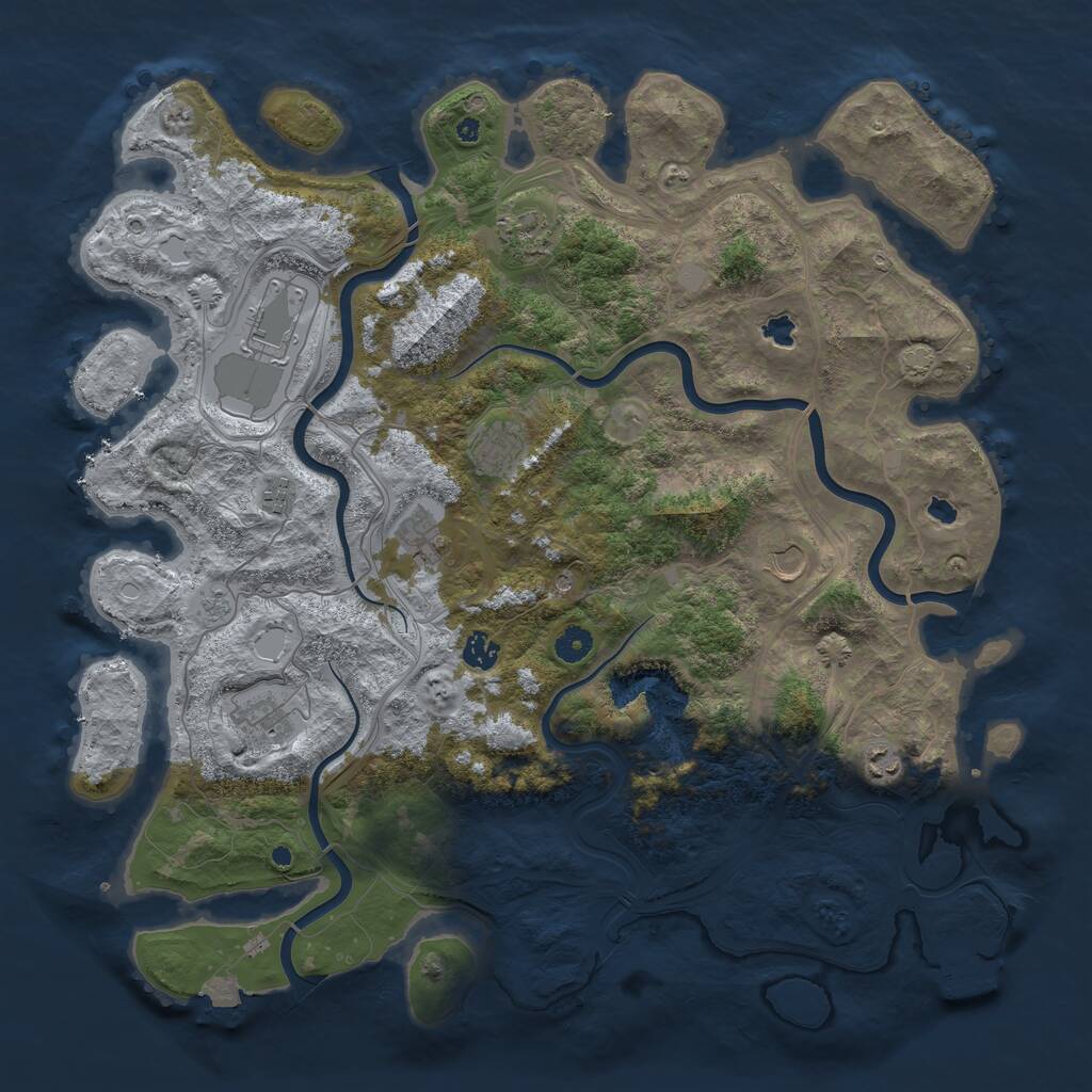 Rust Map: Procedural Map, Size: 4500, Seed: 1583655541, 14 Monuments