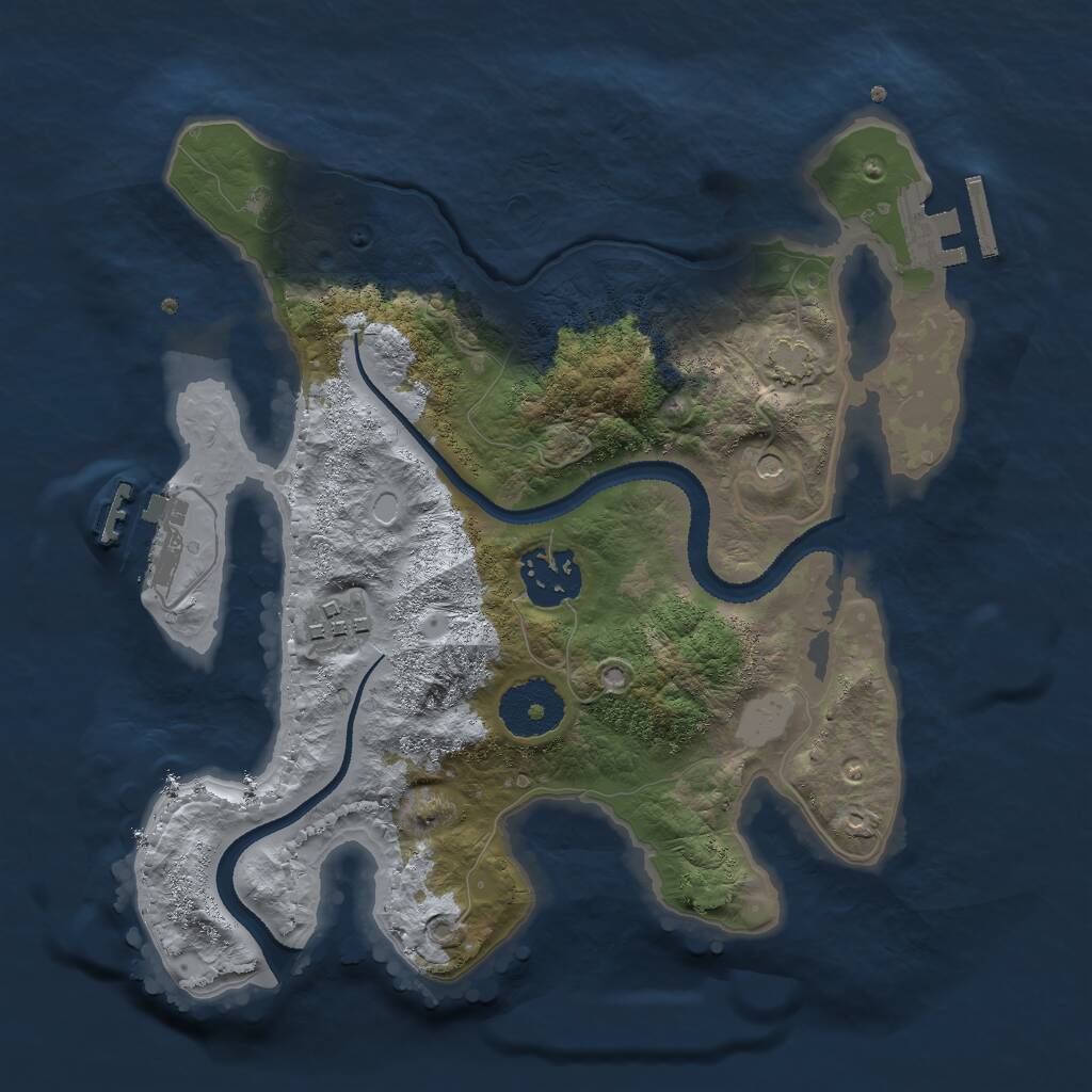 Rust Map: Procedural Map, Size: 2700, Seed: 2025169339, 7 Monuments