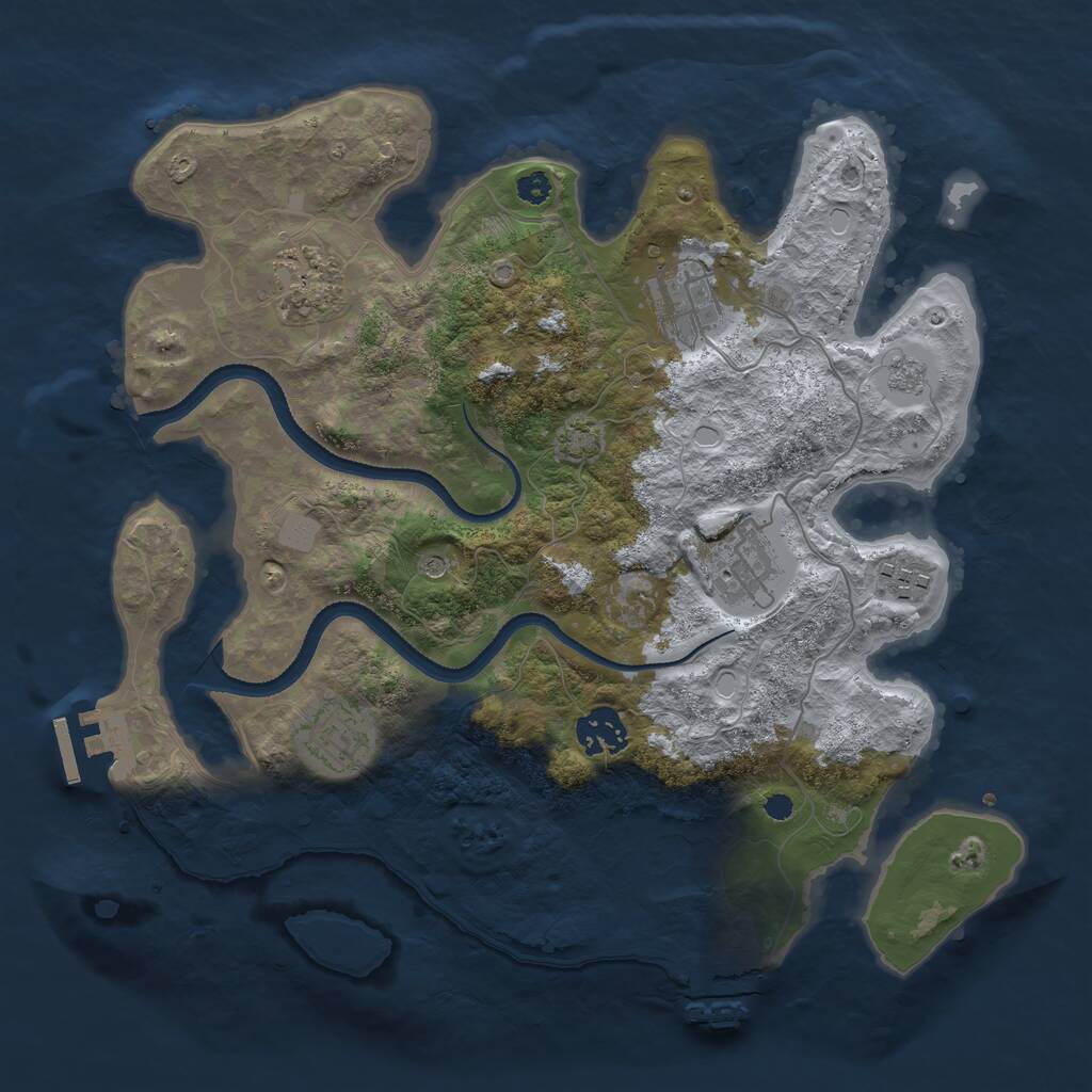 Rust Map: Procedural Map, Size: 3300, Seed: 1993793603, 12 Monuments