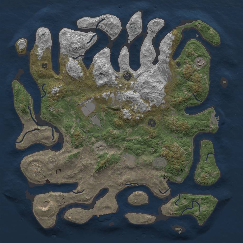 Rust Map: Procedural Map, Size: 4500, Seed: 2047125298, 15 Monuments