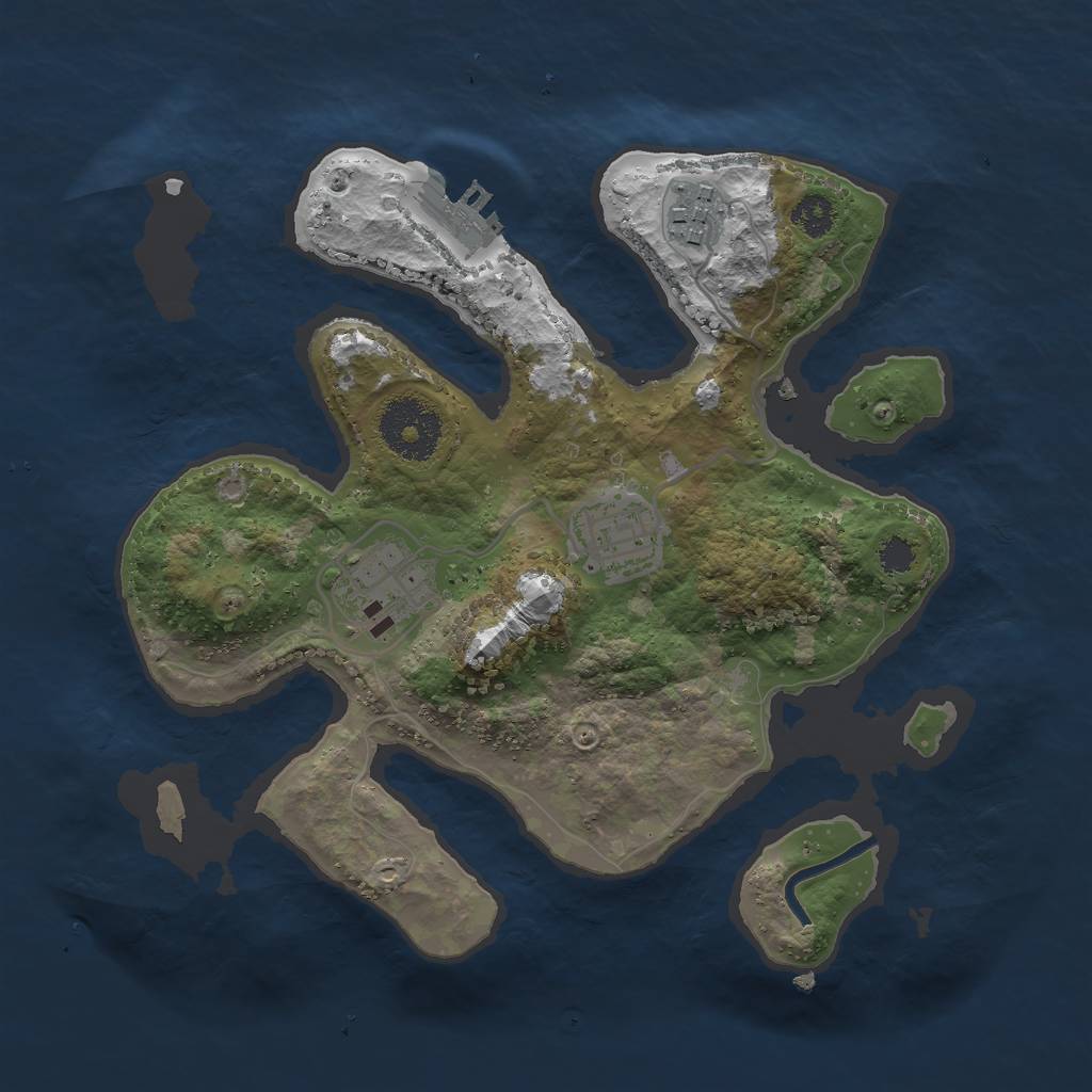 Rust Map: Procedural Map, Size: 2700, Seed: 1234, 6 Monuments