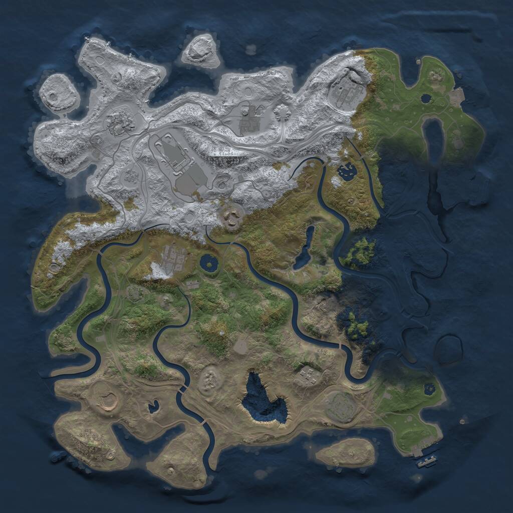 Rust Map: Procedural Map, Size: 4250, Seed: 925836, 16 Monuments