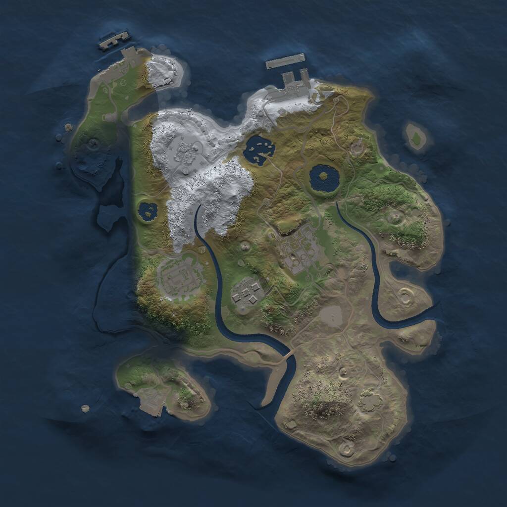 Rust Map: Procedural Map, Size: 2597, Seed: 931219, 9 Monuments